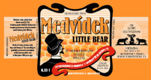  Medvídek  - nefiltrovaný, 15° světlý speciál dokvášený s medem v dubových sudech Obsah alkoholu: 6,2 %